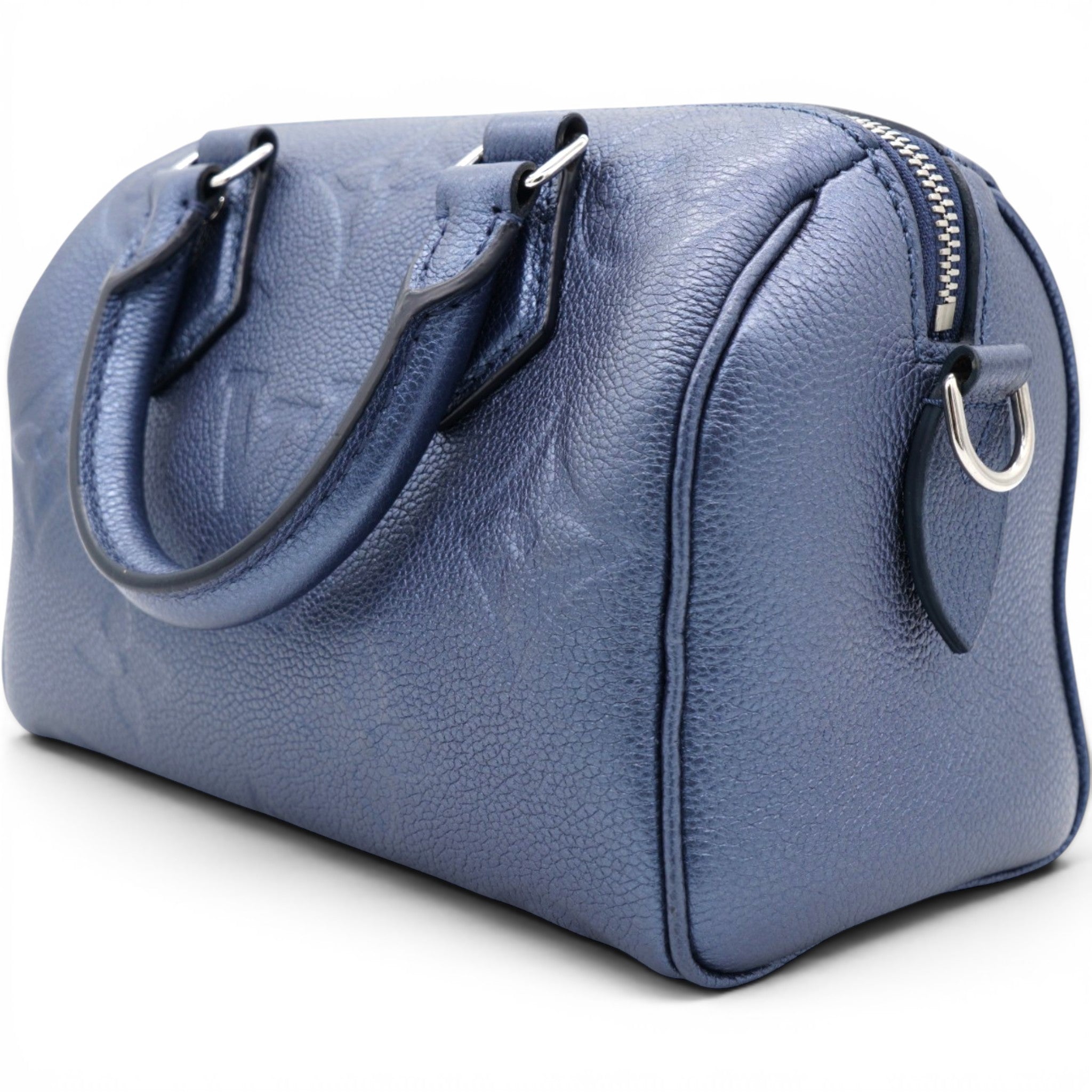 Louis Vuitton Metallic Empreinte Monogram Giant Speedy Bandouliere 20 Navy Nacre 