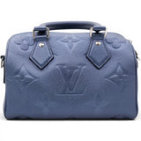 Louis Vuitton Metallic Empreinte Monogram Giant Speedy Bandouliere 20 Navy Nacre 