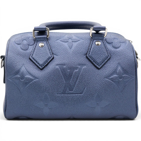 Louis Vuitton Metallic Empreinte Monogram Giant Speedy Bandouliere 20 Navy Nacre 