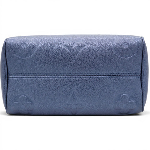 Louis Vuitton Metallic Empreinte Monogram Giant Speedy Bandouliere 20 Navy Nacre 