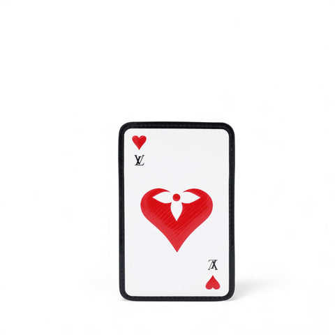 Louis Vuitton Monogram Game On Porto Carte Vertica Business Card Holder White Red