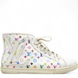 Louis Vuitton Monogram Multicolor High Top Sneakers White Size36 