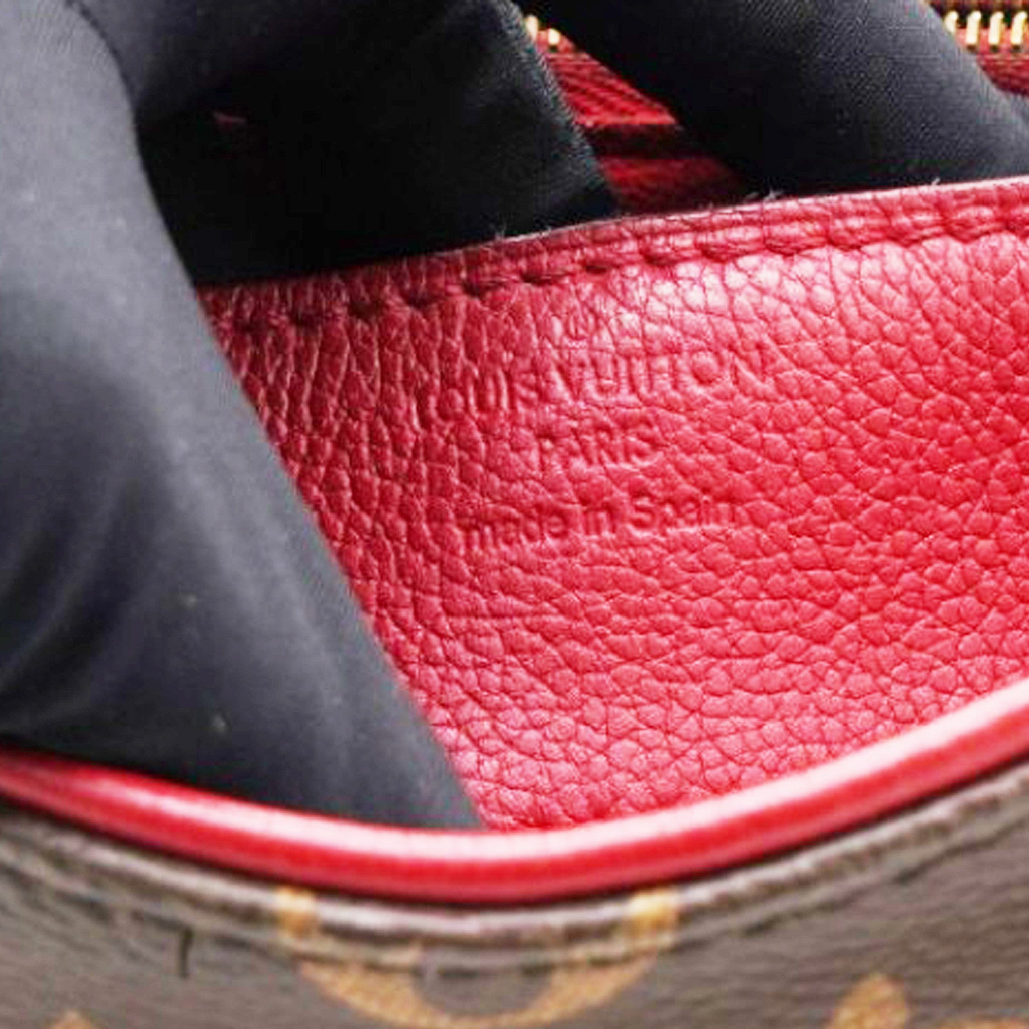 Louis Vuitton Monogram Pallas Chain Poppy Brown Red 