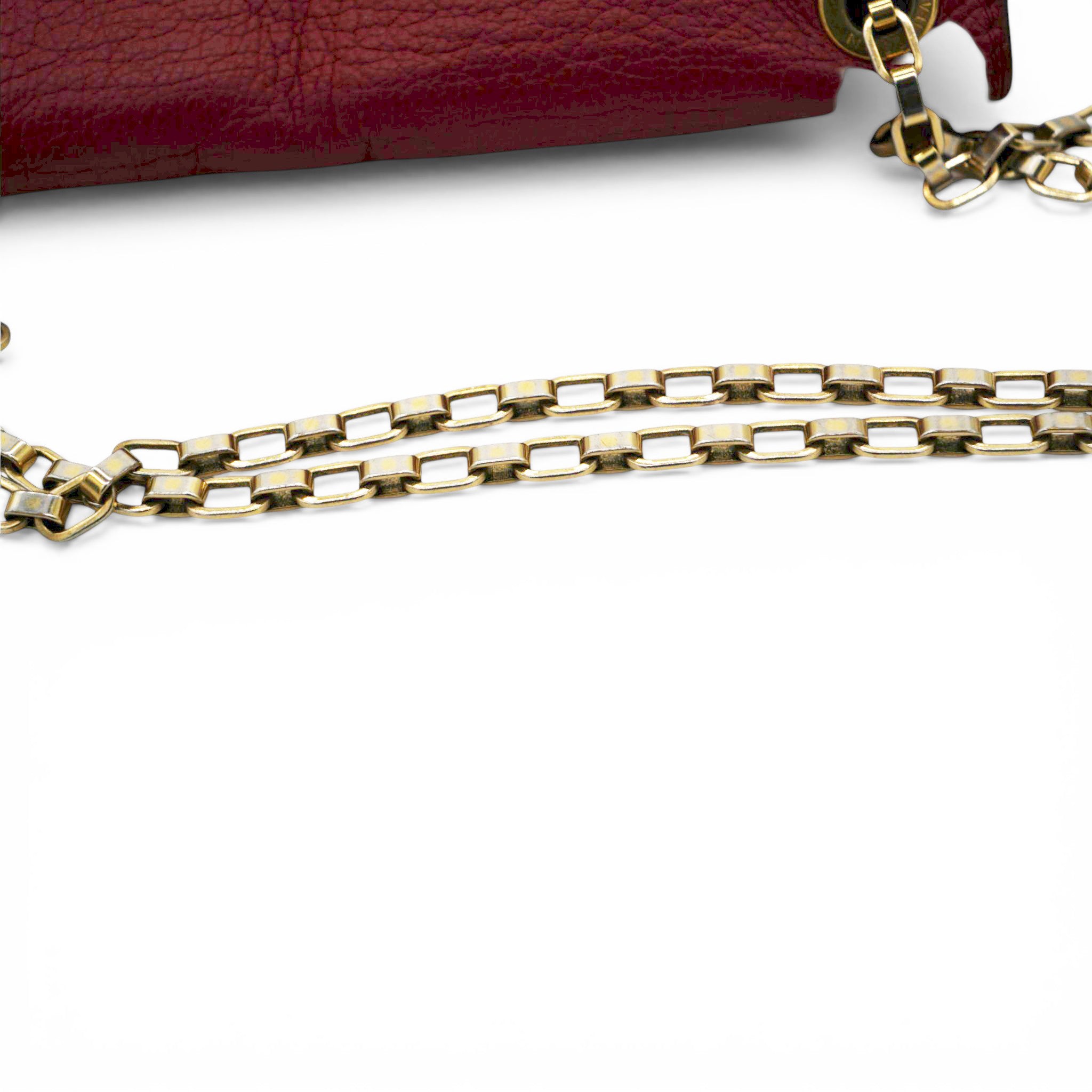 Louis Vuitton Monogram Pallas Chain Poppy Brown Red 