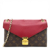 Louis Vuitton Monogram Pallas Chain Poppy Brown Red 