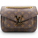 Louis Vuitton Monogram Passy Flap Bag Brown 