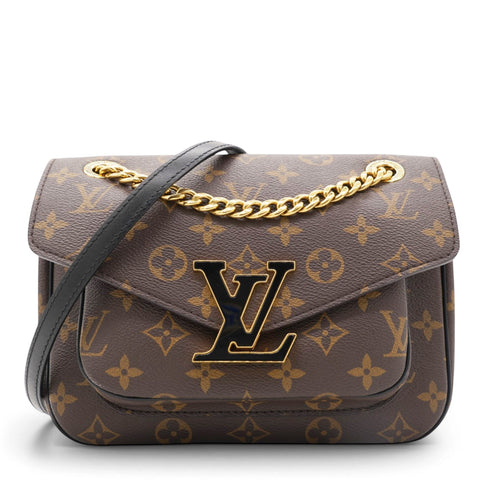 Louis Vuitton Monogram Passy Flap Bag Brown 