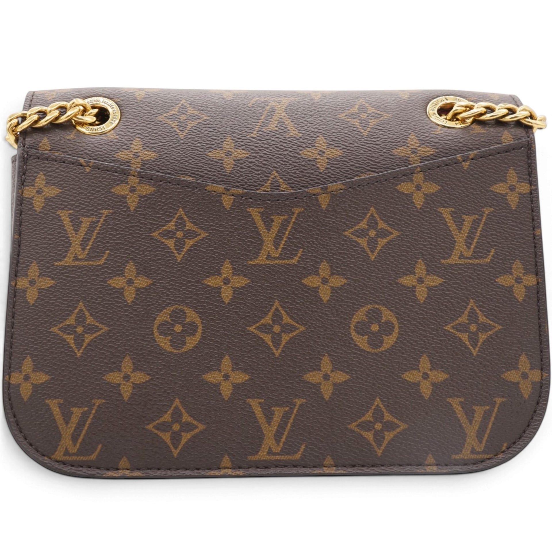 Louis Vuitton Monogram Passy Flap Bag Brown 