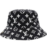 Louis Vuitton Nylon Monogram Reversible Bob Bucket Hat Black White Size M 