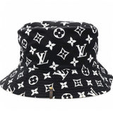 Louis Vuitton Nylon Monogram Reversible Bob Bucket Hat Black White Size M 