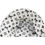 Louis Vuitton Nylon Monogram Reversible Bob Bucket Hat Black White Size M 
