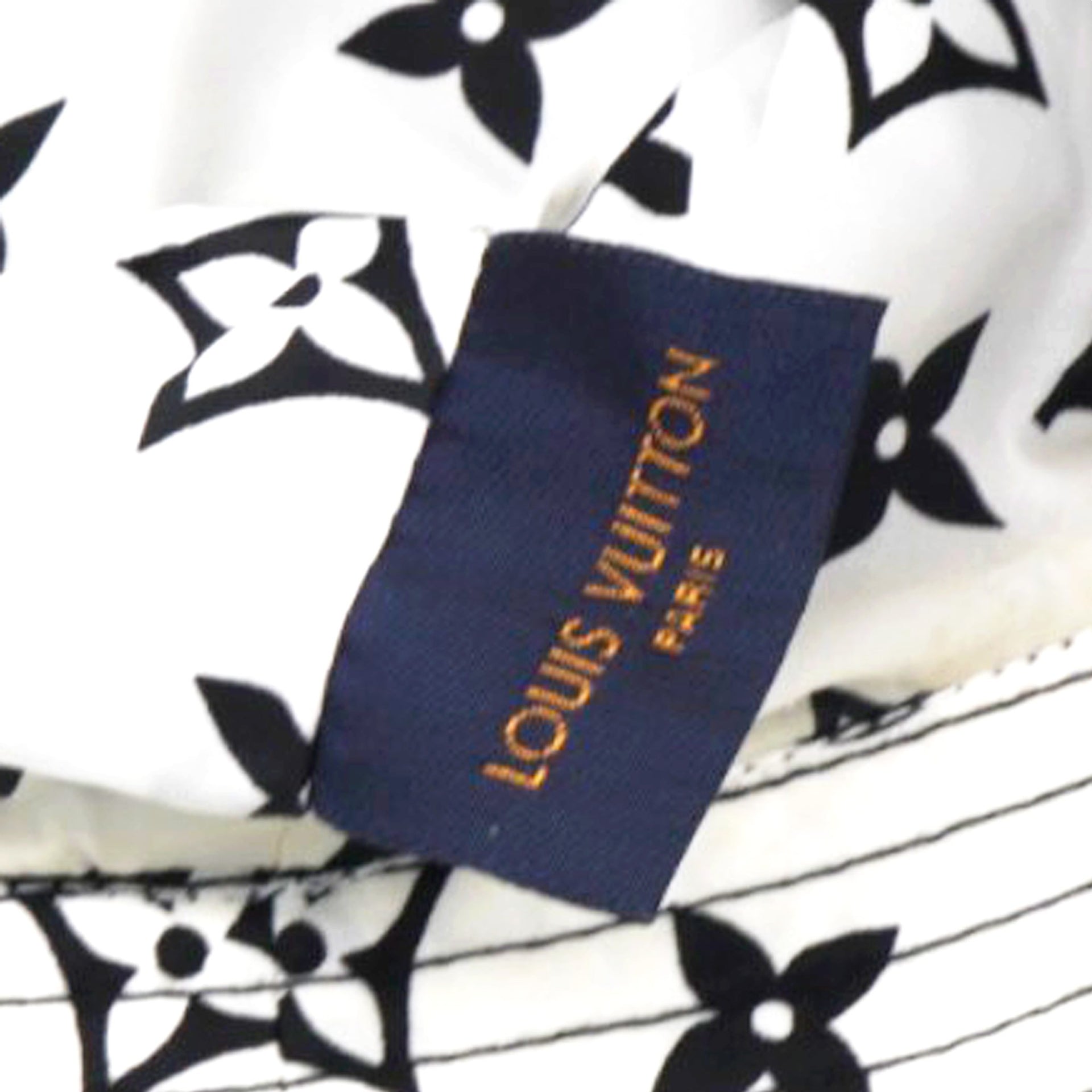 Louis Vuitton Nylon Monogram Reversible Bob Bucket Hat Black White Size M 