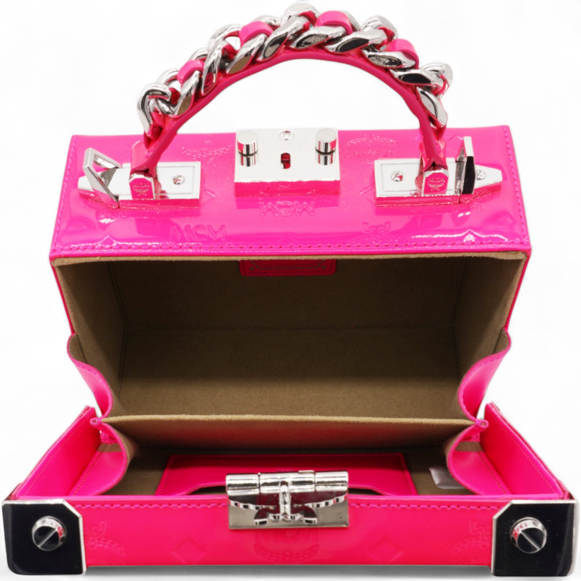 MCM  Ottomar Monogram Small Berlin Crossbody Sugar Pink 