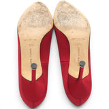 Manolo Blahnik Hangisi Satin Pumps Red Size37.5 