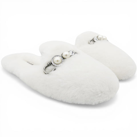 Miu Miu Crystal Embellishments Mules Size37 