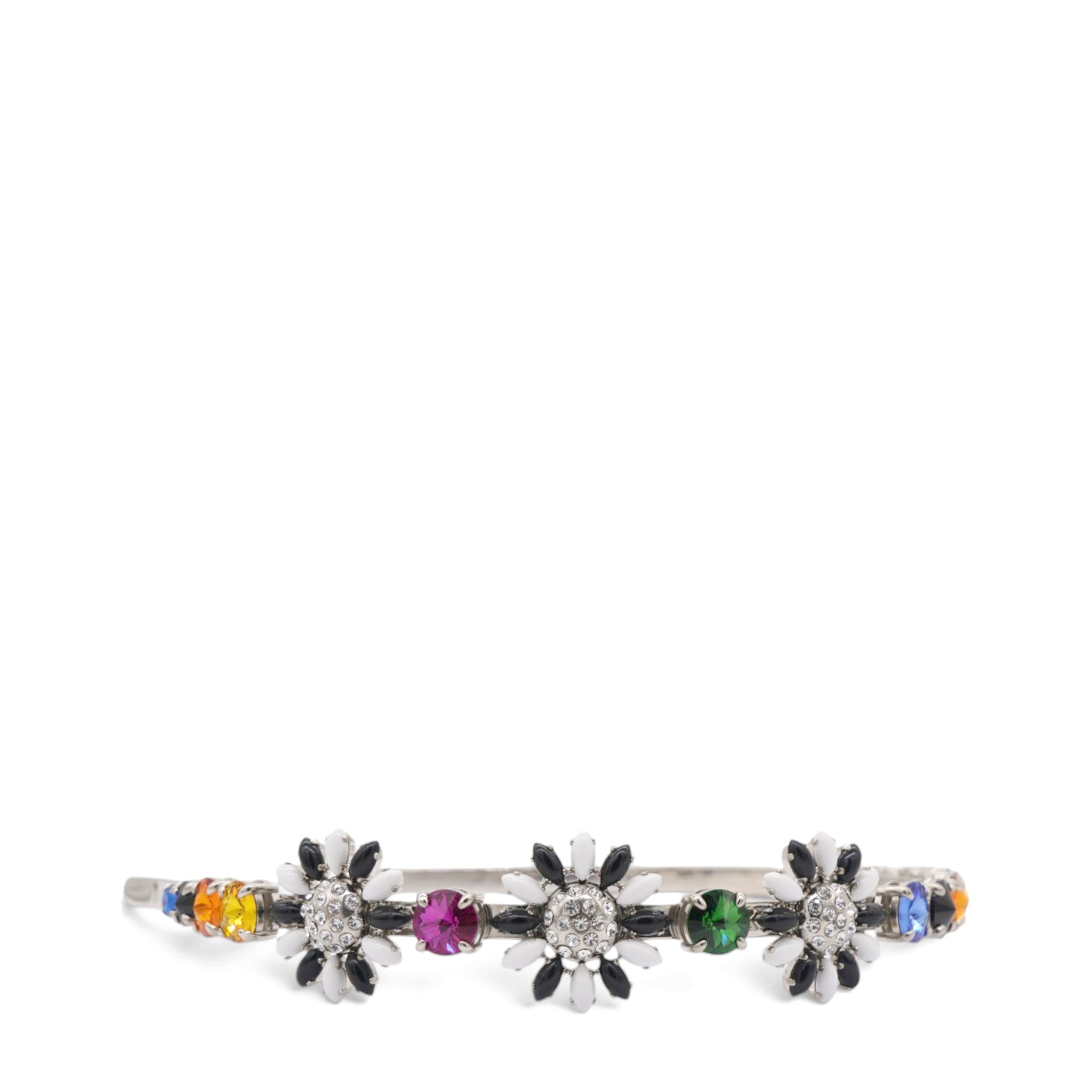 Miu Miu Multicolor Crystal Floral Headband 