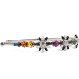 Miu Miu Multicolor Crystal Floral Headband 