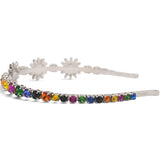 Miu Miu Multicolor Crystal Floral Headband 