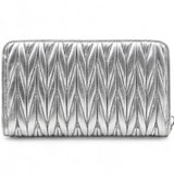 Miu Miu Silver Matelasse Leather Wallet on Chain 