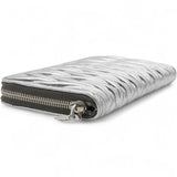 Miu Miu Silver Matelasse Leather Wallet on Chain 