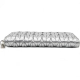 Miu Miu Silver Matelasse Leather Wallet on Chain 