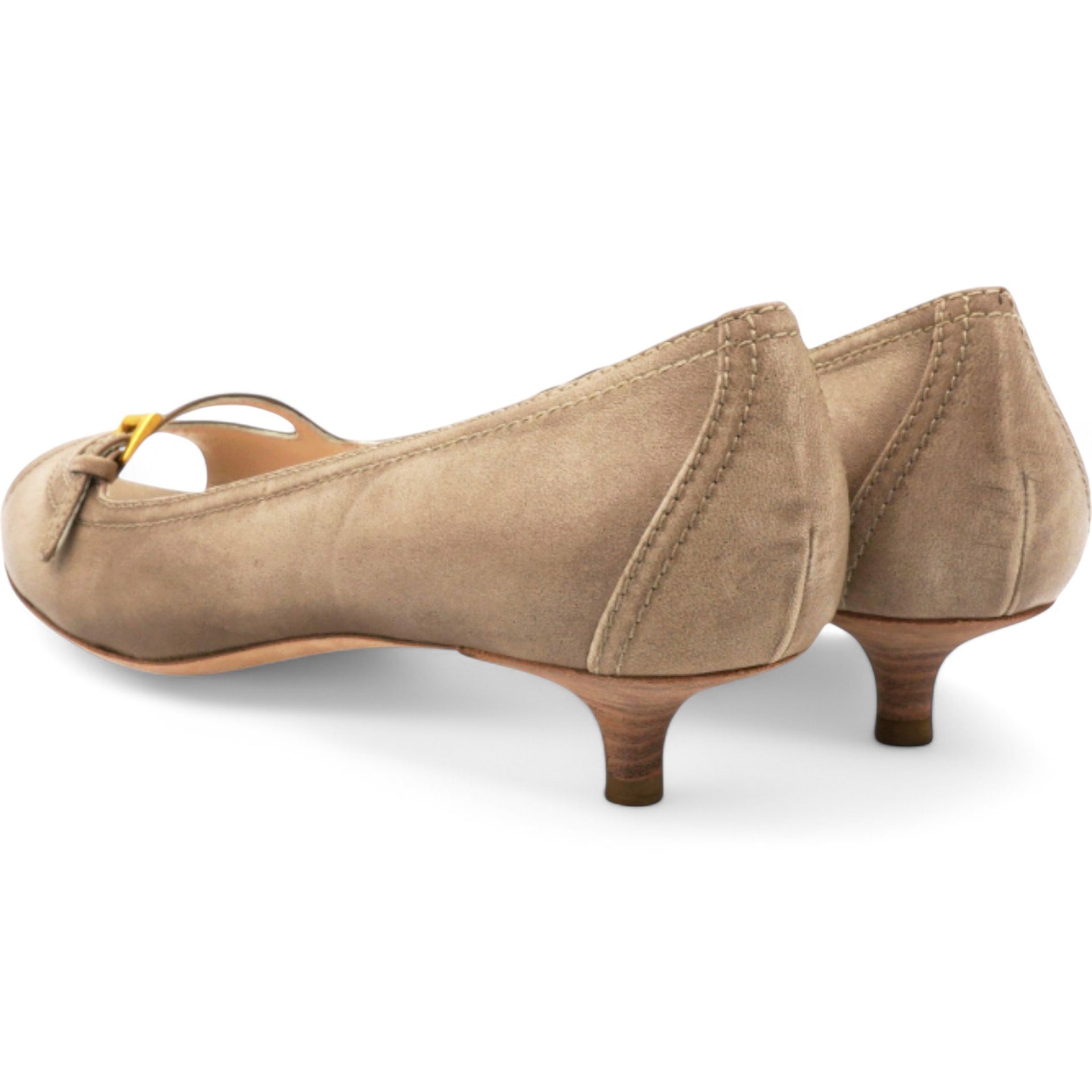 PRADA Leather Pumps Women's Champagne Size38 