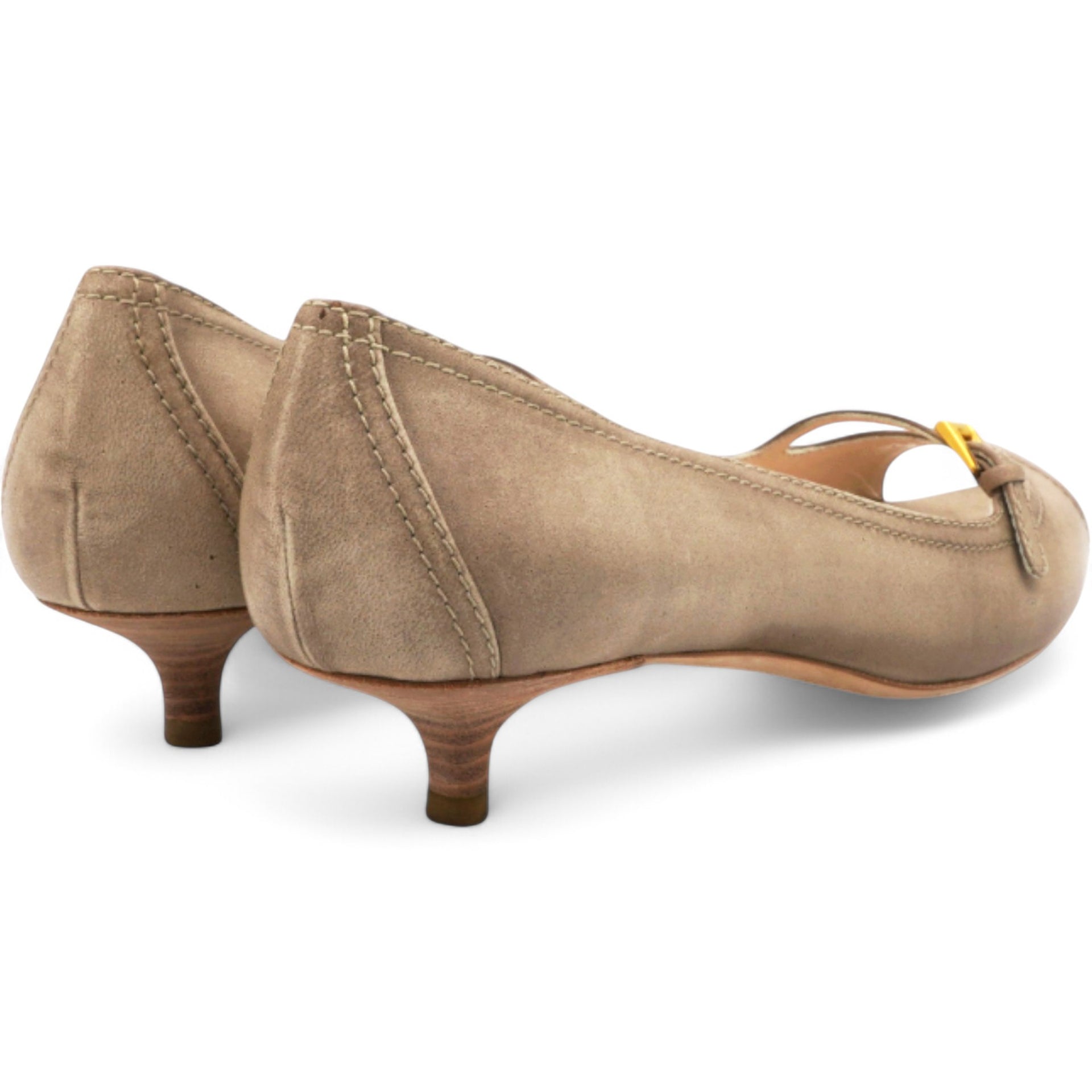 PRADA Leather Pumps Women's Champagne Size38 