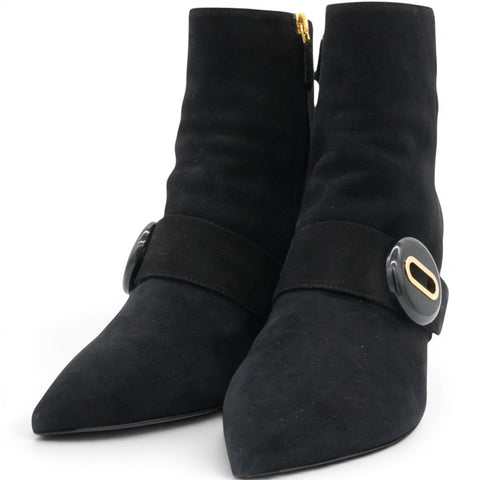 PRADA Suede Block Heel Ankle Boots Size38 