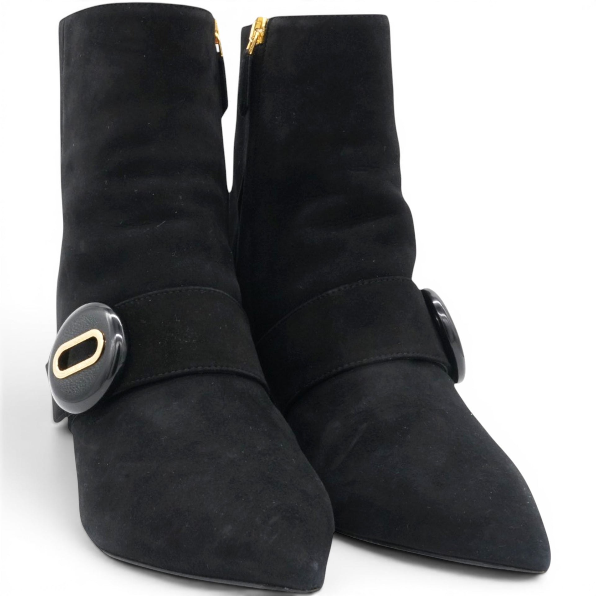PRADA Suede Block Heel Ankle Boots Size38 