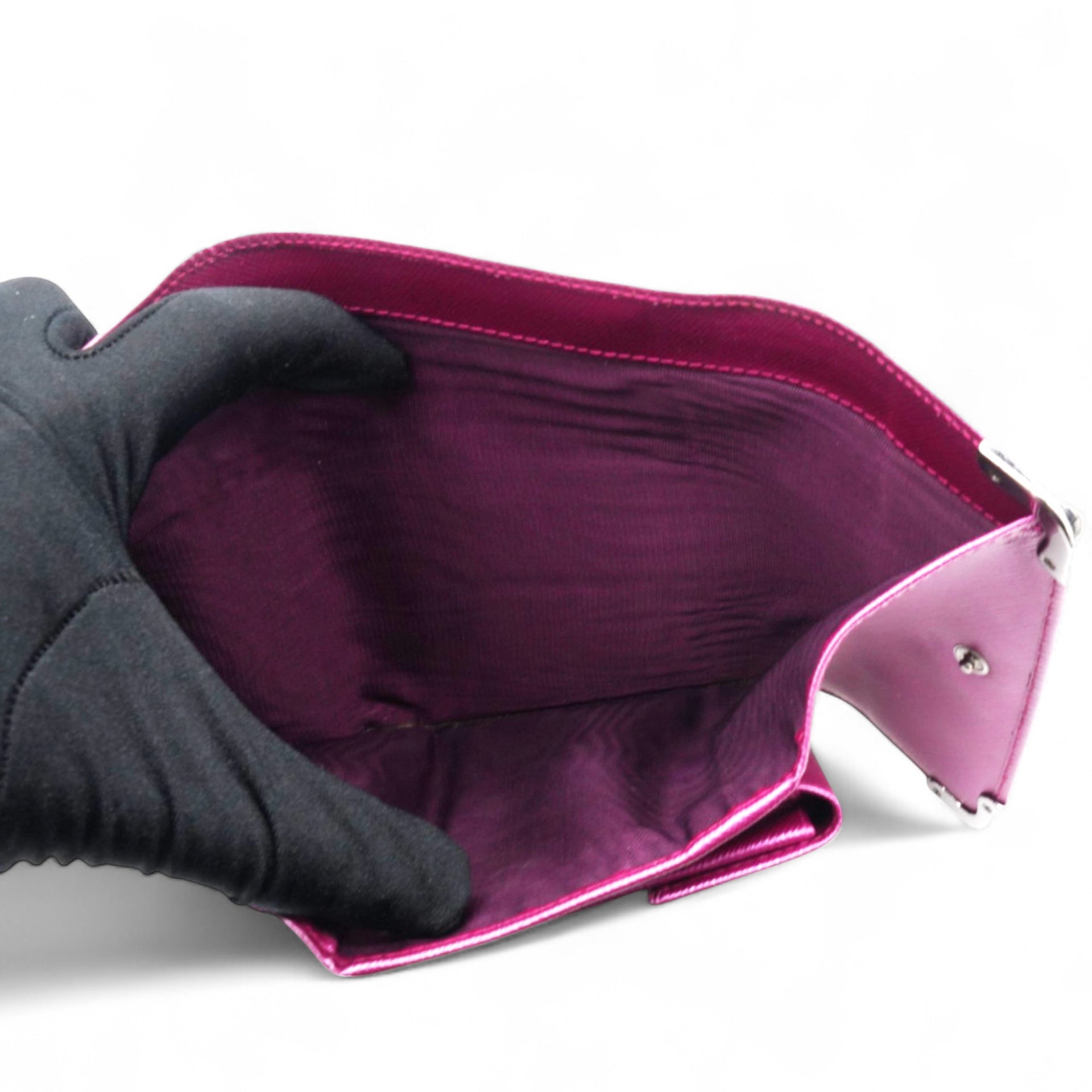 Prada Campact Leather Wallet Purple 