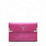 Prada Campact Leather Wallet Purple