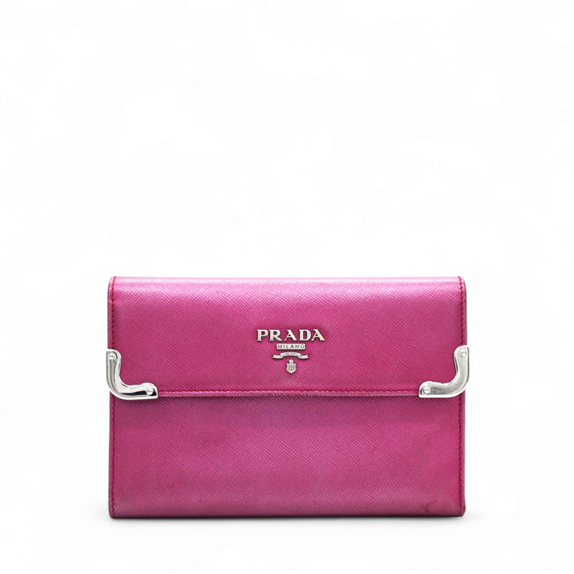 Prada Campact Leather Wallet Purple