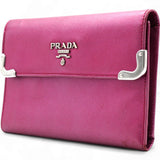 Prada Campact Leather Wallet Purple 