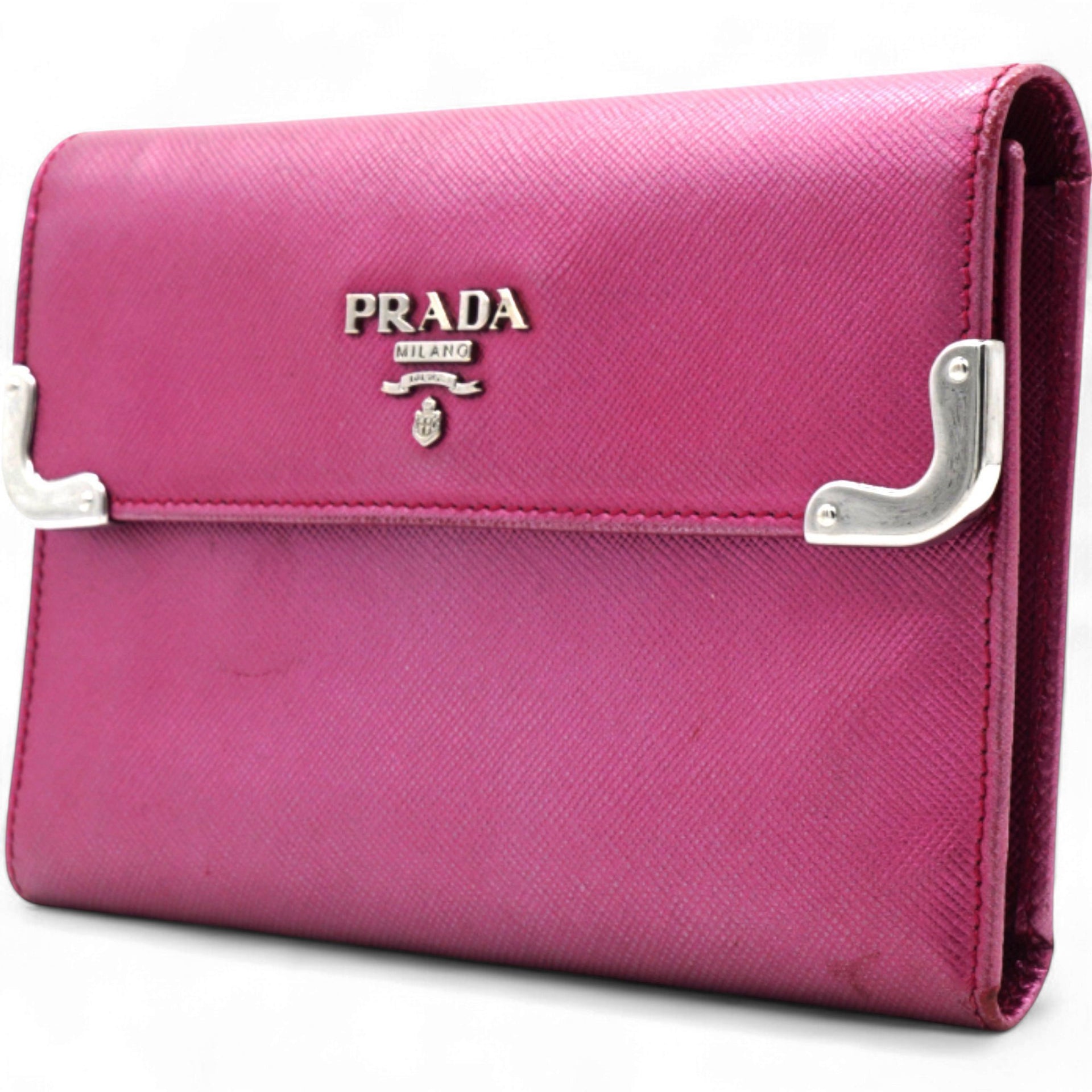 Prada Campact Leather Wallet Purple 