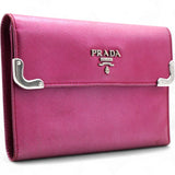 Prada Campact Leather Wallet Purple 