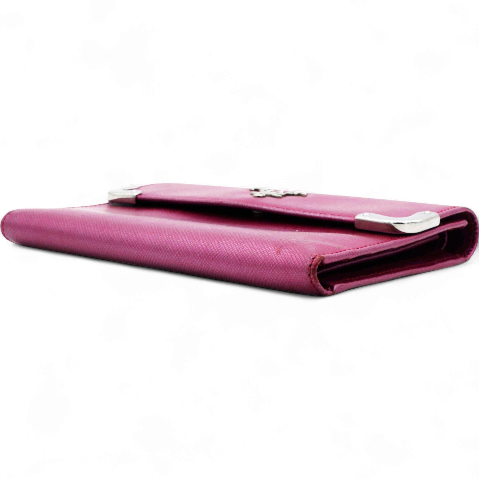 Prada Campact Leather Wallet Purple 