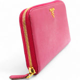 Prada Saffiano Metal Zip Around Wallet Peonia 
