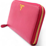 Prada Saffiano Metal Zip Around Wallet Peonia 