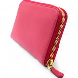 Prada Saffiano Metal Zip Around Wallet Peonia 