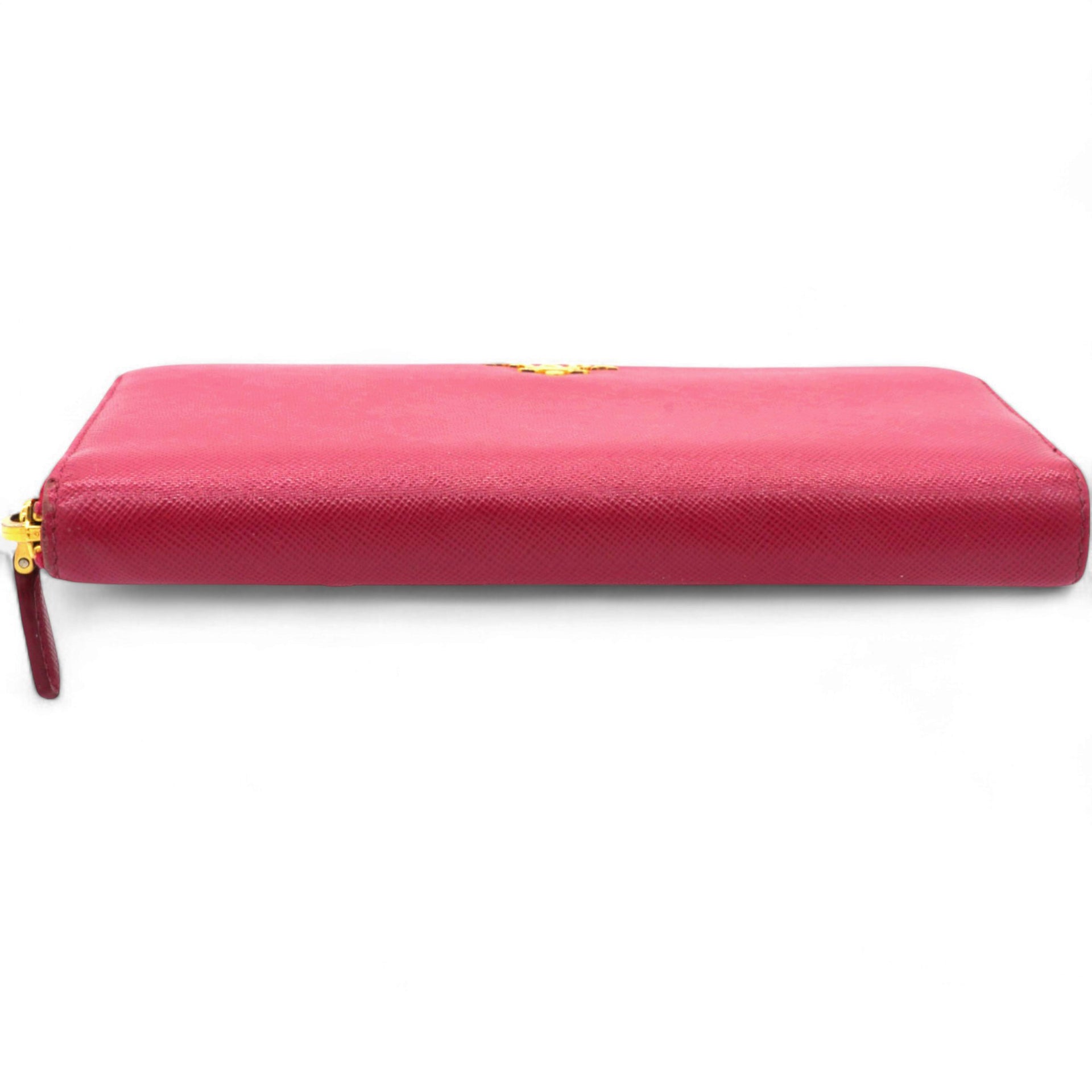 Prada Saffiano Metal Zip Around Wallet Peonia – STYLISHTOP