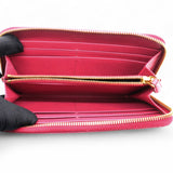 Prada Saffiano Metal Zip Around Wallet Peonia 