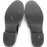 Prada Spazzolato Metal Triangle Logo Loafers Black Size36 