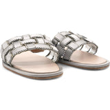 Rene Caovilla Silver Leather Flats Size 36.5 