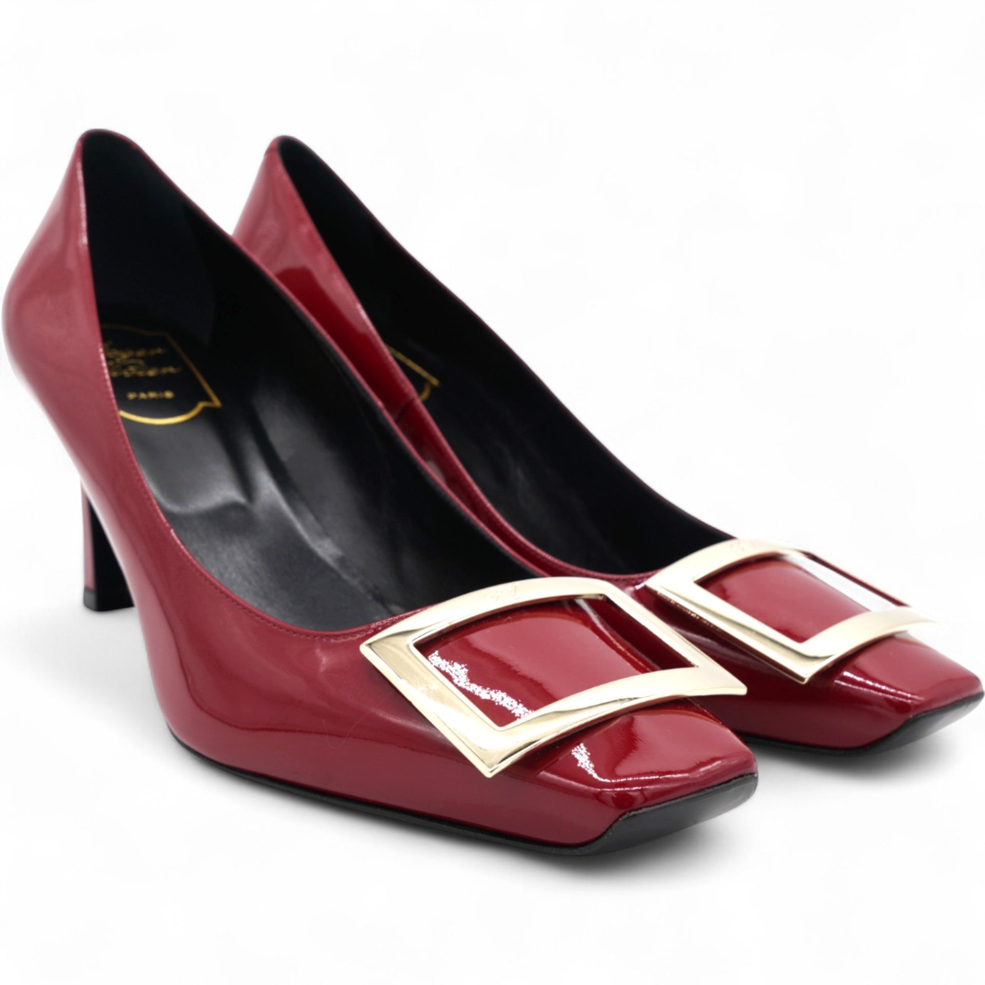 Roger Vivier Burgundy Patent Leather Trompette Pumps Size39.5 