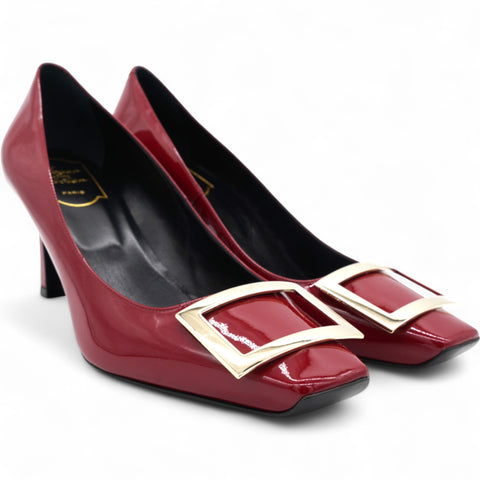 Roger Vivier Burgundy Patent Leather Trompette Pumps Size39.5 