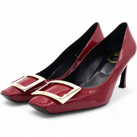 Roger Vivier Burgundy Patent Leather Trompette Pumps Size39.5 
