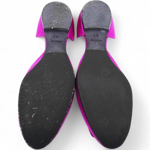 Roger Vivier Purple Satin Ballerine Chips Strass D'Orsay Flats Size36.5 