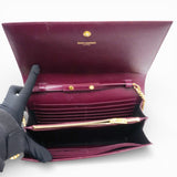 SAINT LAURANT Burgundy Croc Embossed Leather Woc