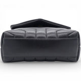 SAINT LAURENT Noir Quilted Leather Loulou Shoulder Bag