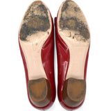 SALVATORE FERRAGAMO Red Patent Leather Vara Double Bow Pumps Size 8/39 
